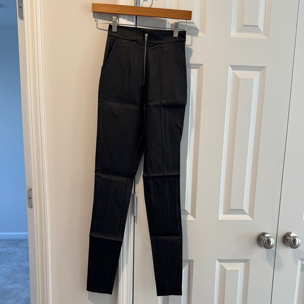 Black Skinny Leather Pants (Size S)